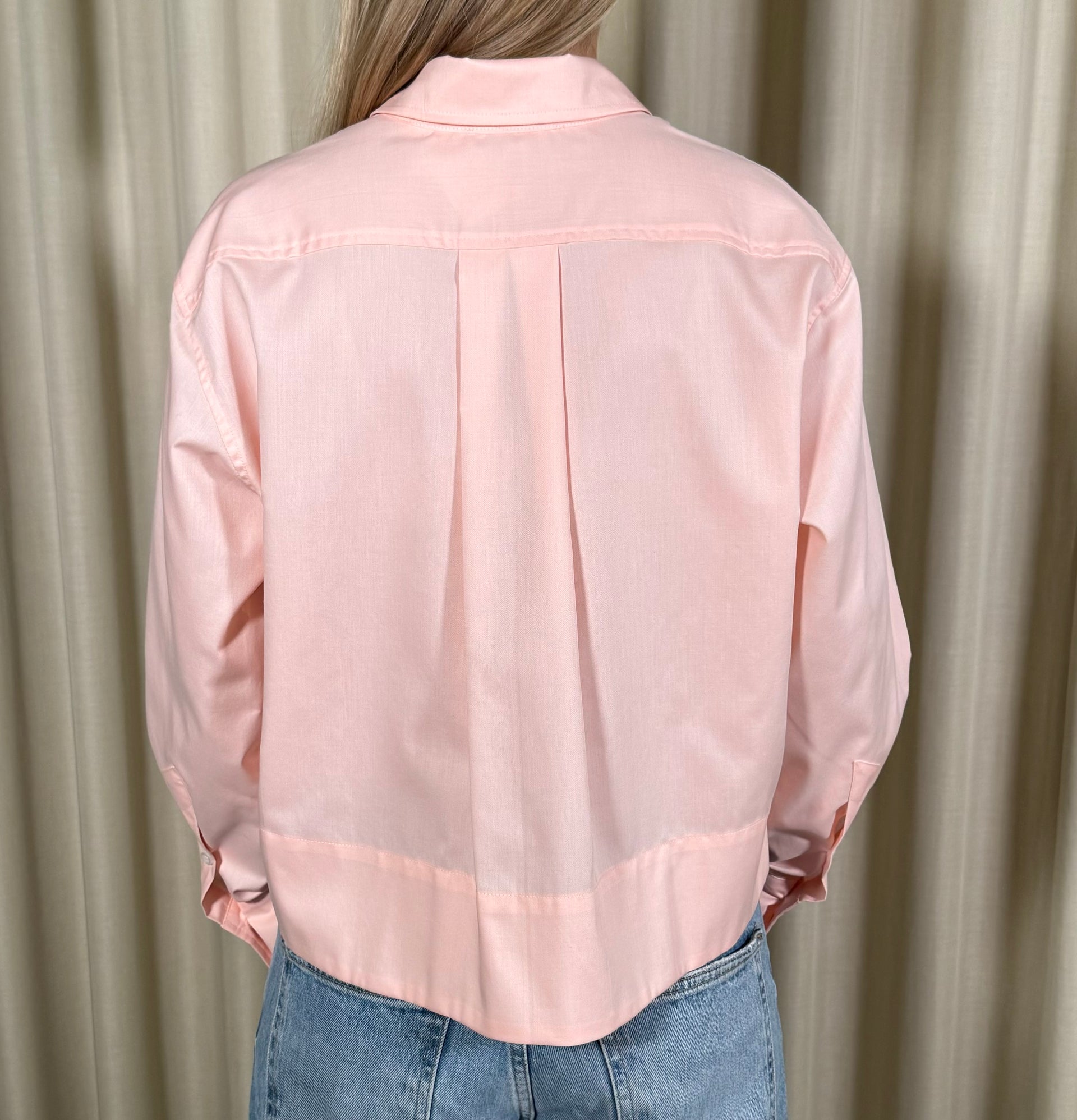 Cropped Cotton Shirt Sofie Peach