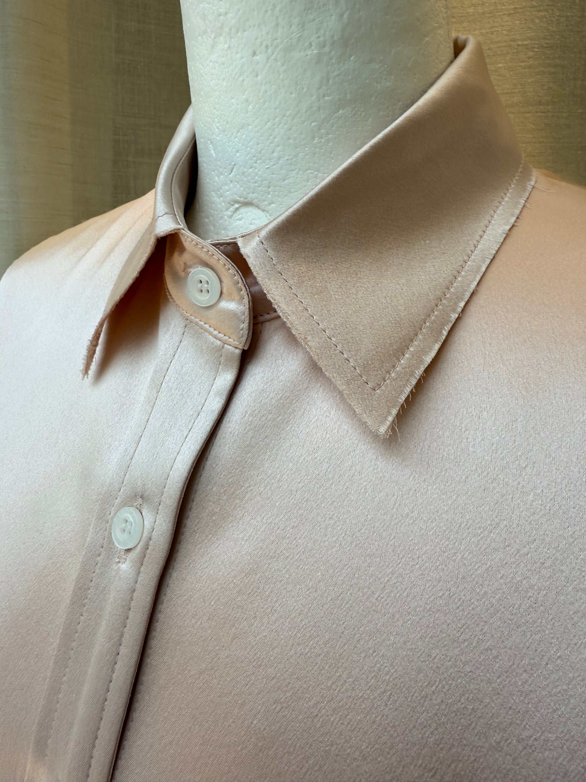 Cropped Premium Silk Shirt Linno Pale Pink