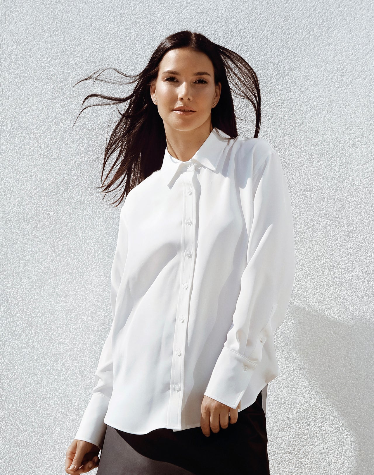 Oversized Silk Shirt Therese Ivory