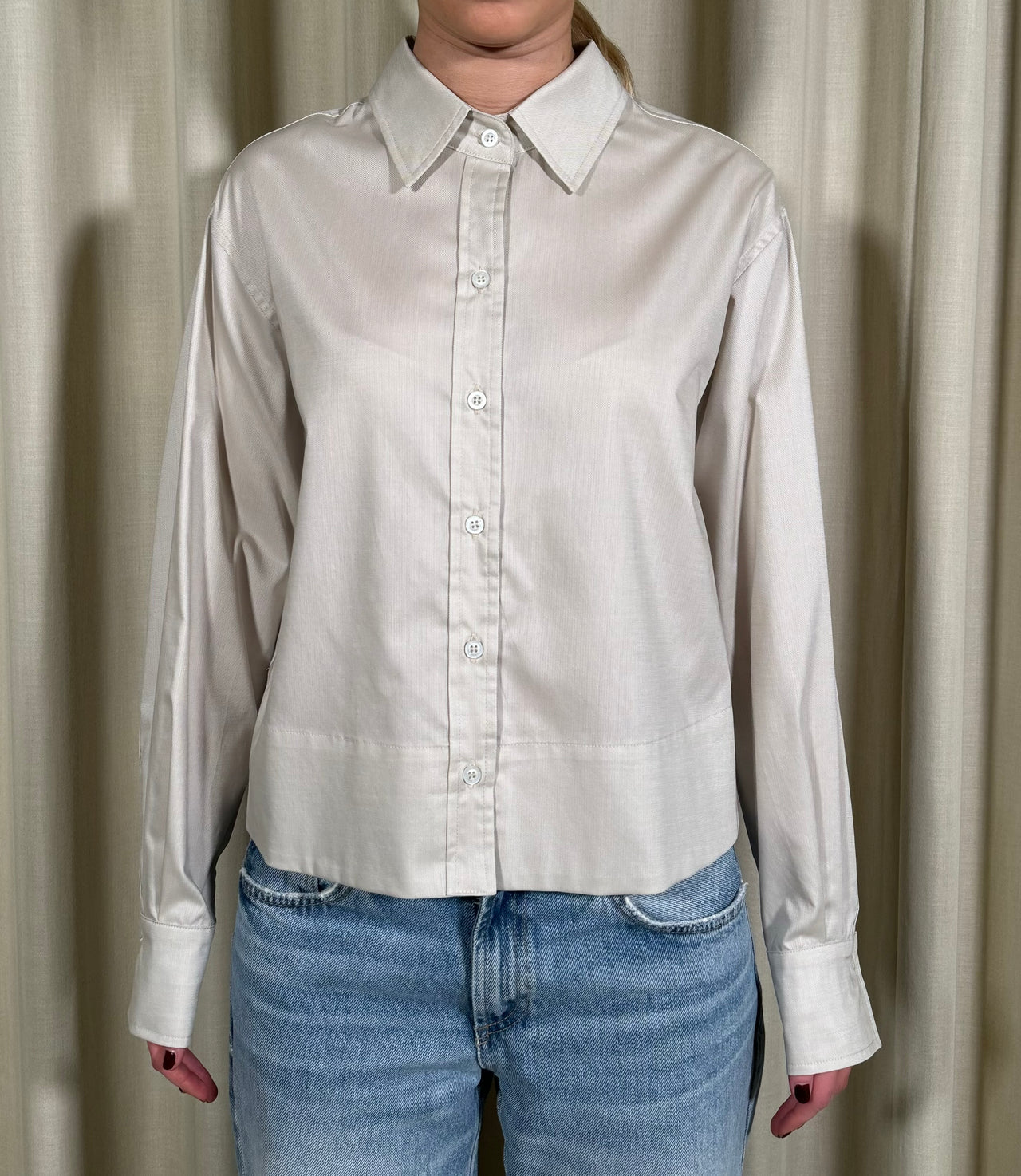 Cropped Cotton Shirt Sofie Beige