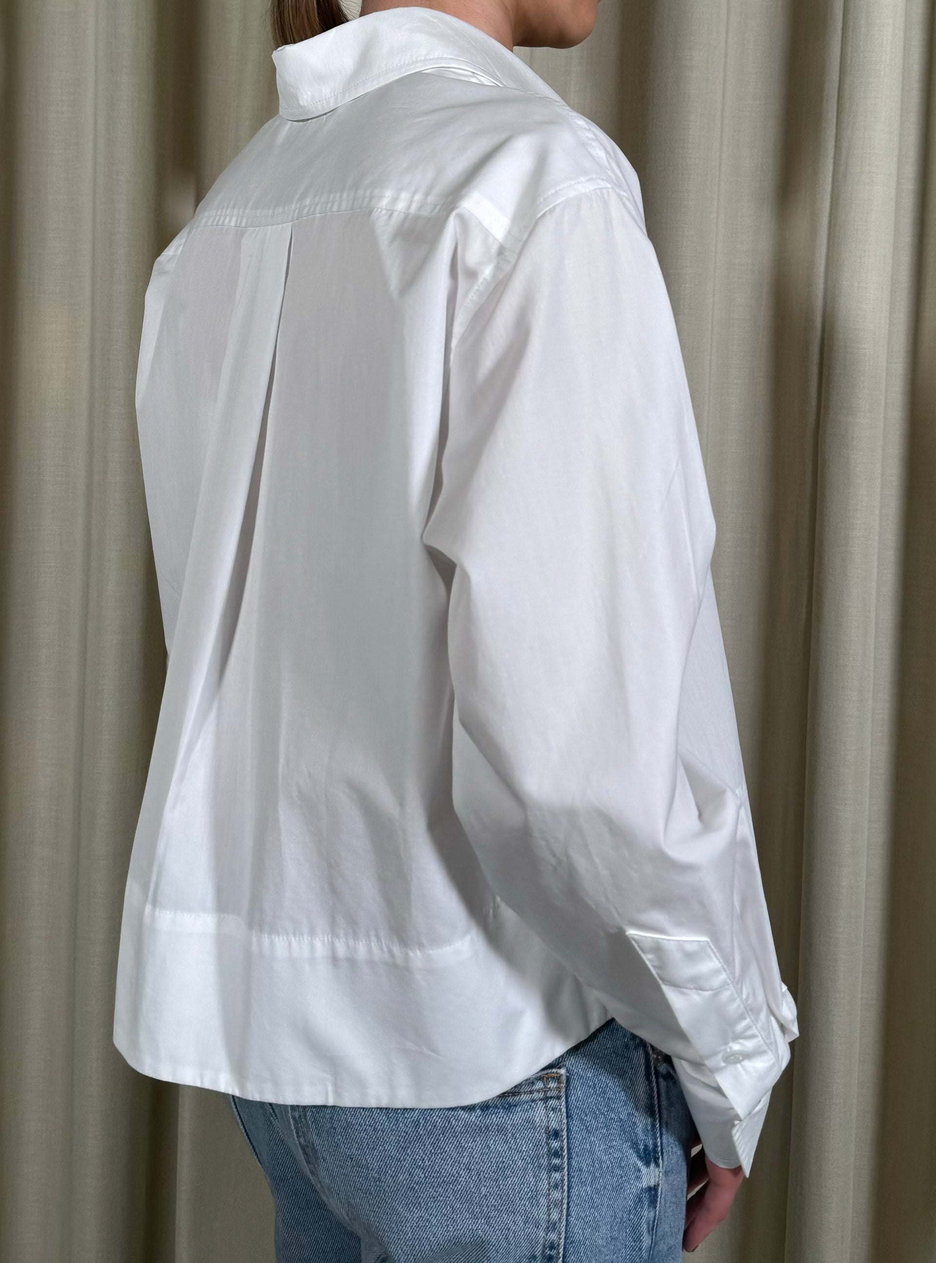 Cropped Cotton Shirt Sofie White